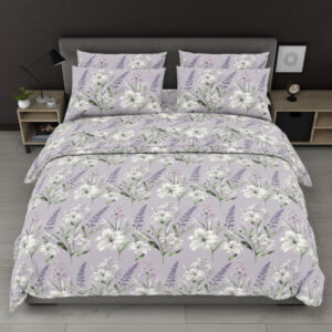 Комплект постільної білизни Лаванда лілії Сімейний Бязь Голд 2007149